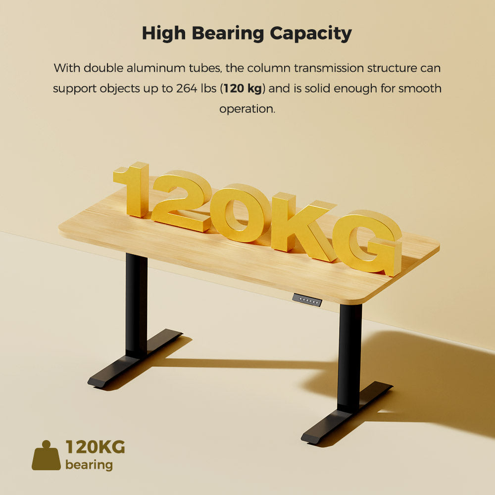 ACGAM JSZ-3 Dvoumotorový 3stupňový elektrický nastavitelný rám stolu, odolný, nosnost 120 kg, pro domácí kancelář, černý