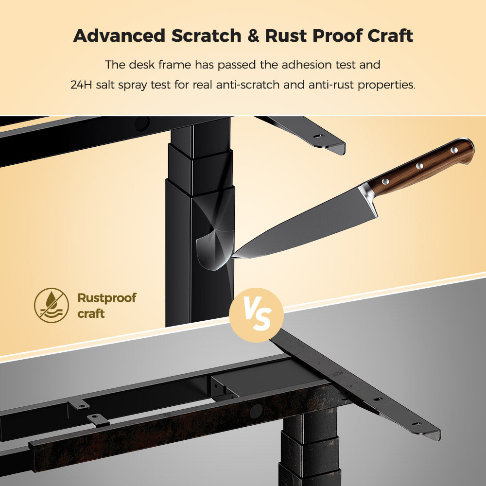 ACGAM JSZ-3 Dvoumotorový 3stupňový elektrický nastavitelný rám stolu, odolný, nosnost 120 kg, pro domácí kancelář, černý