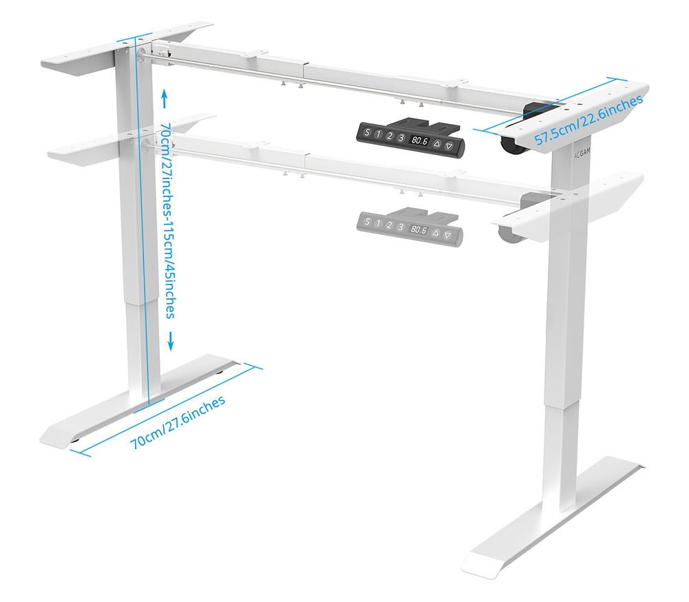 Pracovní stanice Acgam Electric Stand Up Desk Frame, ergonomická nastavitelná výška stoje, černá (pouze rám)