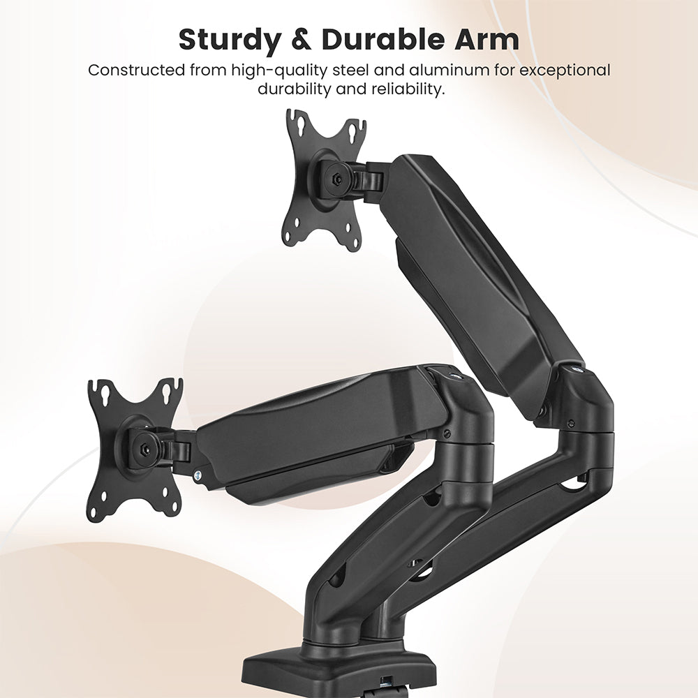 Držák pro dva monitory ACGAM MAS-1D s pružinovou podporou, flexibilním úhlem a instalací