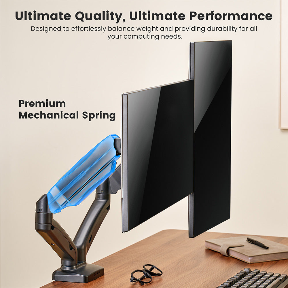 Držák pro dva monitory ACGAM MAS-1D s pružinovou podporou, flexibilním úhlem a instalací