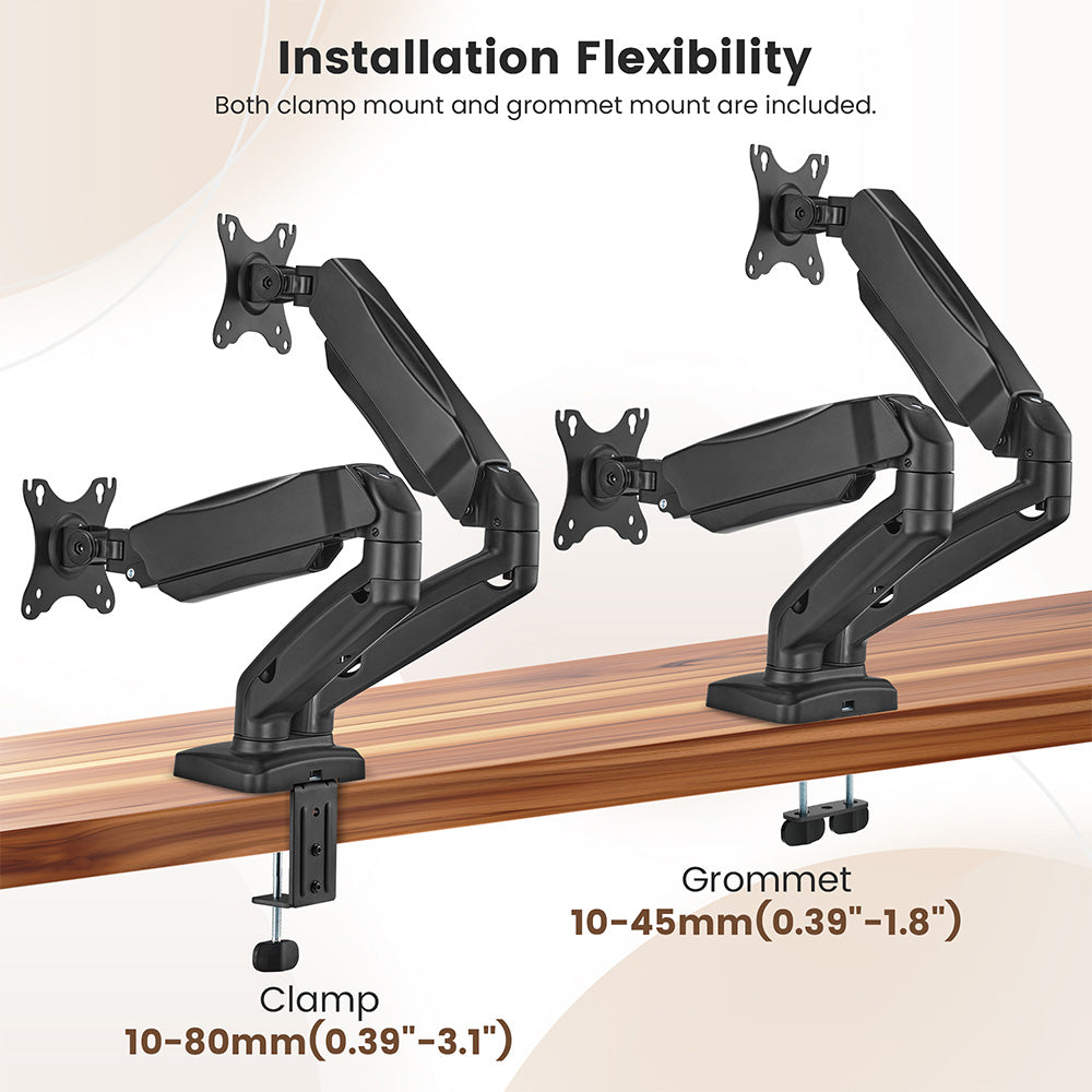 Držák pro dva monitory ACGAM MAS-1D s pružinovou podporou, flexibilním úhlem a instalací