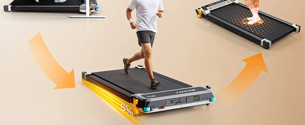 Běžecký pás Akluer 520 s oboustranným podstavcem, masážní přístroj na nohy Shiatsu, podložka na chůzi se sklonem, tichý motor 2,5 HP, LED displej