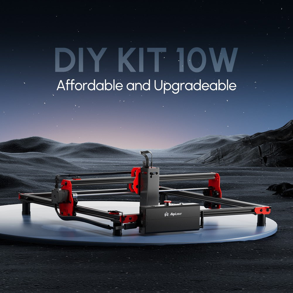 AlgoLaser DIY KIT 10W laserový gravírovací stroj, dvoujádrový procesor, rychlost gravírování 12 000 mm/min, 2,4G WiFi, 400*400 mm (157,5*157,5 palce)