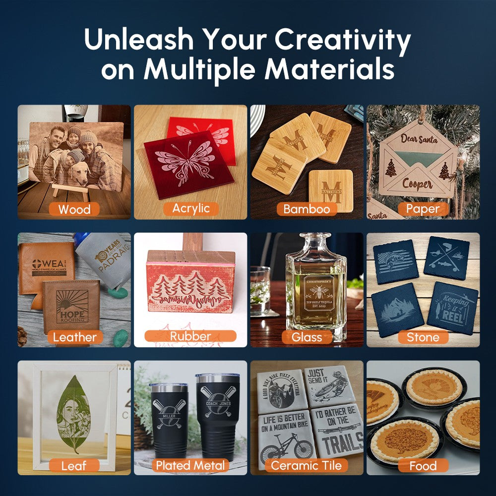 AlgoLaser DIY KIT 10W laserový gravírovací stroj, dvoujádrový procesor, rychlost gravírování 12 000 mm/min, 2,4G WiFi, 400*400 mm (157,5*157,5 palce)