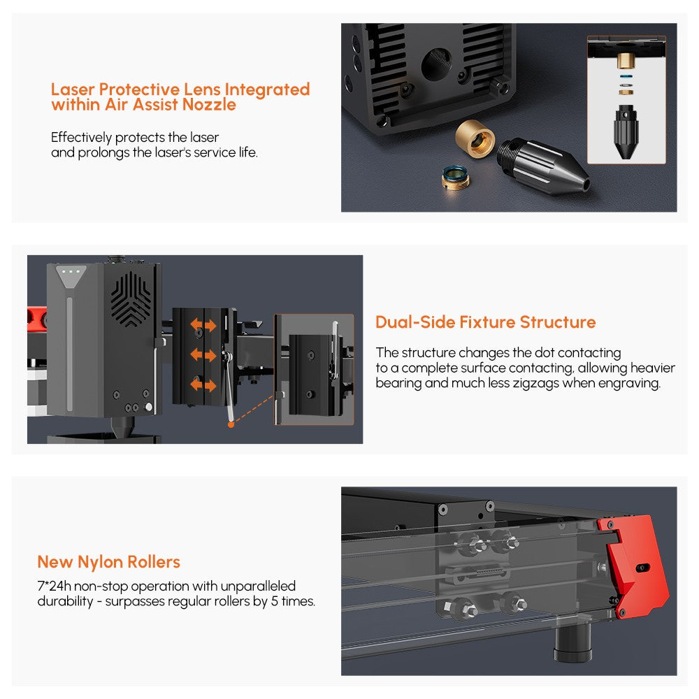 Laserový gravírovací stroj AlgoLaser Delta 22W s vzduchovým čerpadlem, rychlost gravírování 500 mm/s, 440*415 mm (173,2*163,4 palce)
