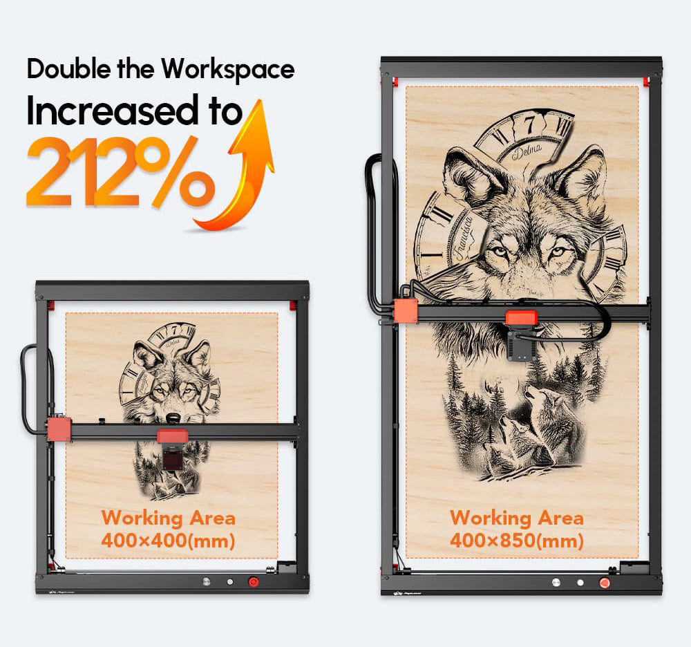 Sada rozšíření pro laserový gravírovací stroj AlgoLaser Alpha, 400*850 mm (157,5*334,6 palce)