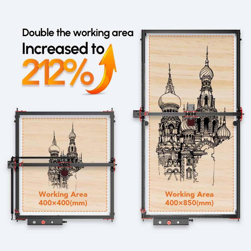 Sada pro rozšíření laserového gravírovacího stroje AlgoLaser DIY KIT, 400*850 mm (157,5*334,6 palce)