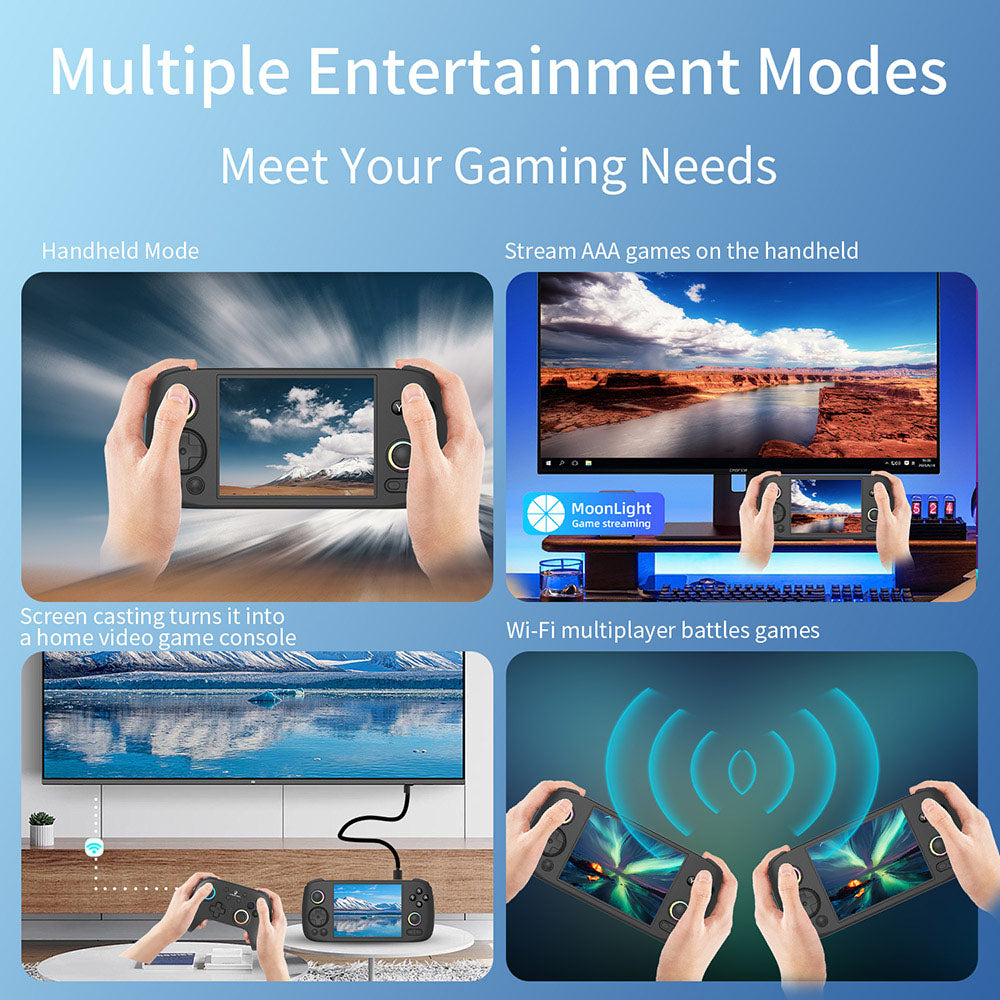 Herní konzole ANBERNIC RG 406H, Android 13, 4palcová IPS obrazovka s rozlišením 960*720, procesor Unisoc T820 8 jader, 8 GB RAM LPDDR4X, 128 GB úložiště UFS2.2, 3D Hall Joystick, Hall Trigger, výdrž baterie 7 hodin - černá