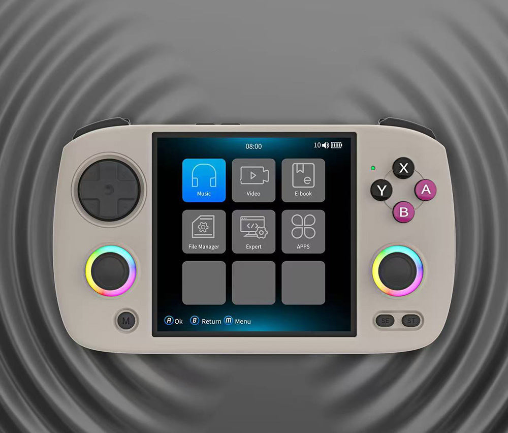 Herní konzole ANBERNIC RG CubeXX, 3,95palcová 720*720 IPS obrazovka, 64bitový Linux, 5G WiFi Bluetooth 4.2, streamování Moonlight, 6,5 hodiny hraní, RGB podsvícení - šedá