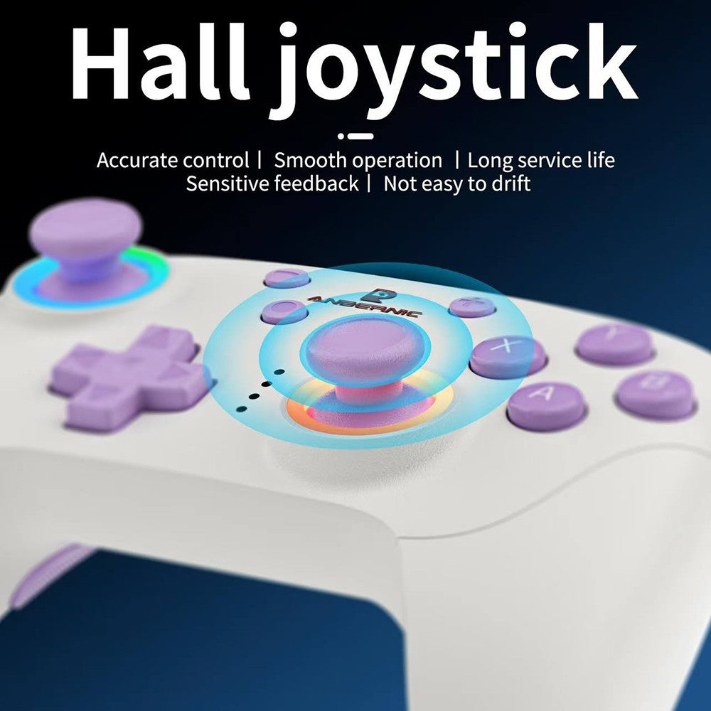 Herní ovladač ANBERNIC RG P01, Hallův efekt, joystick, šestiosý gyroskop, bezdrátové/kabelové připojení Bluetooth/2.4G, výdrž baterie 9 hodin, kompatibilní s PC, Switch, Android, iOS, Steam - černý