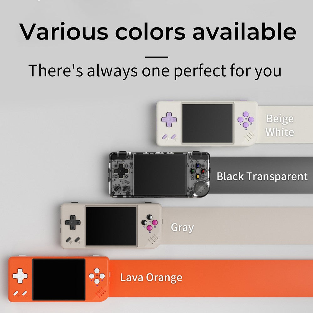 Herní konzole ANBERNIC RG28XX, 2,83palcový IPS displej, 64GB TF karta, předinstalováno více než 5000 her, multimediální aplikace, 8 hodin hraní, HDMI výstup - průhledná černá