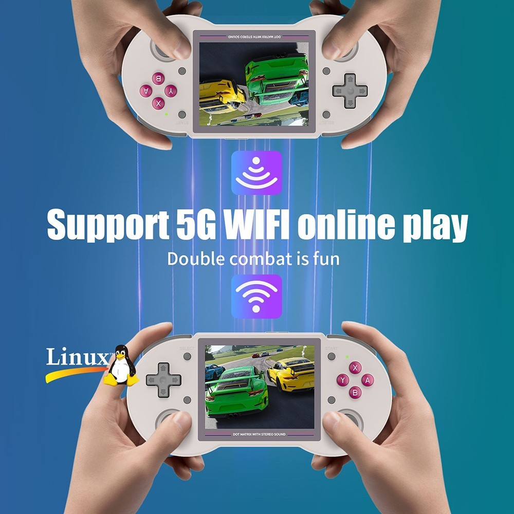 Herní konzole ANBERNIC RG353PS, 64GB TF karta - bílá