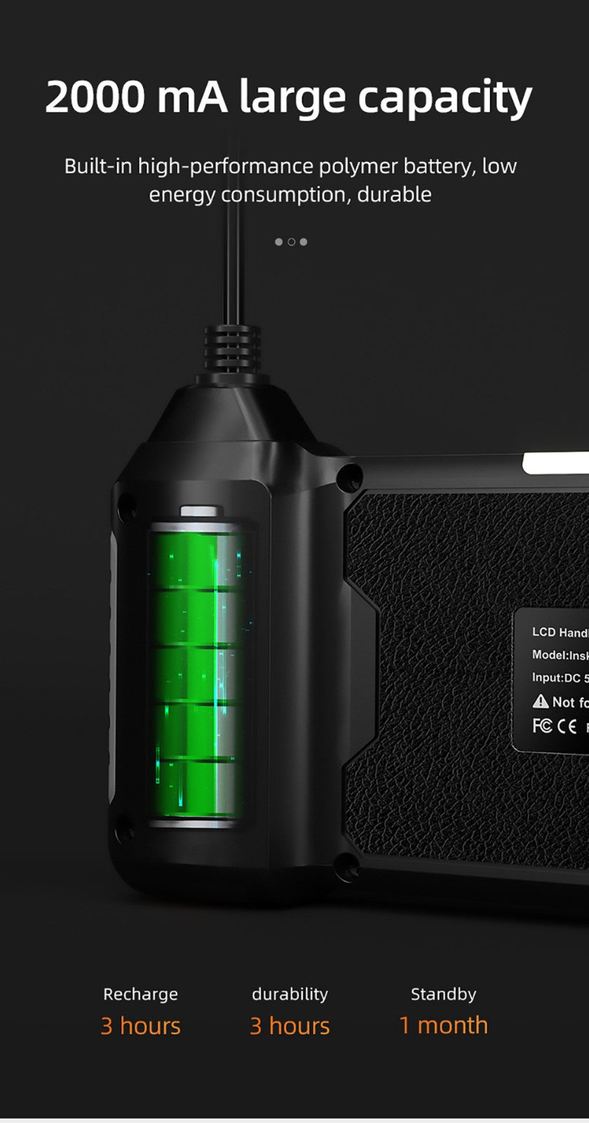 Endoskop ANESOK 113B, 4,3palcová IPS obrazovka, jeden objektiv, rozlišení 1080P, 6 nastavitelných LED světel, 3 hodiny provozní doby, vodotěsnost IP67, 1m kabel - oranžová