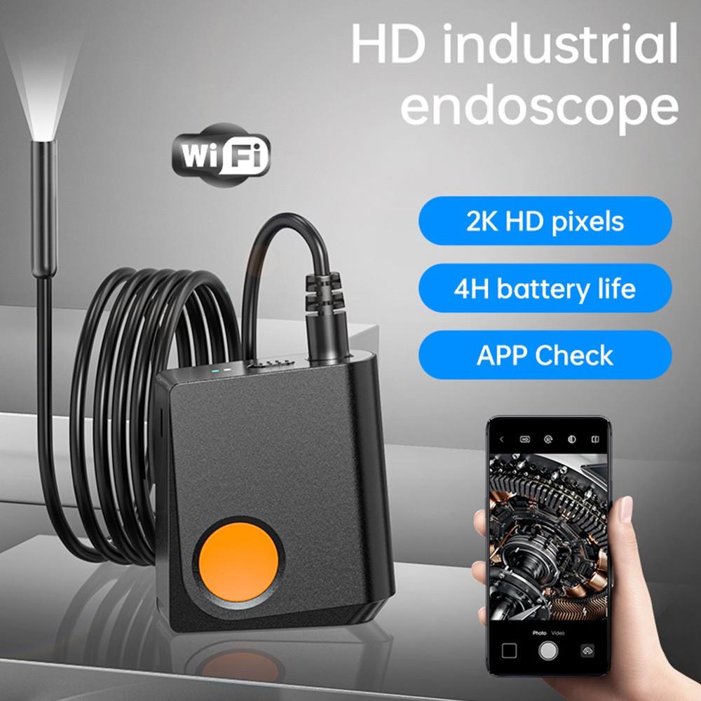 ANESOK W200 WiFi Portable Endoscope, 2K Camera, 1080P Resolution, 4 Hours Working Time, 8 LEDs, IP67 Waterproof, 1m Cable