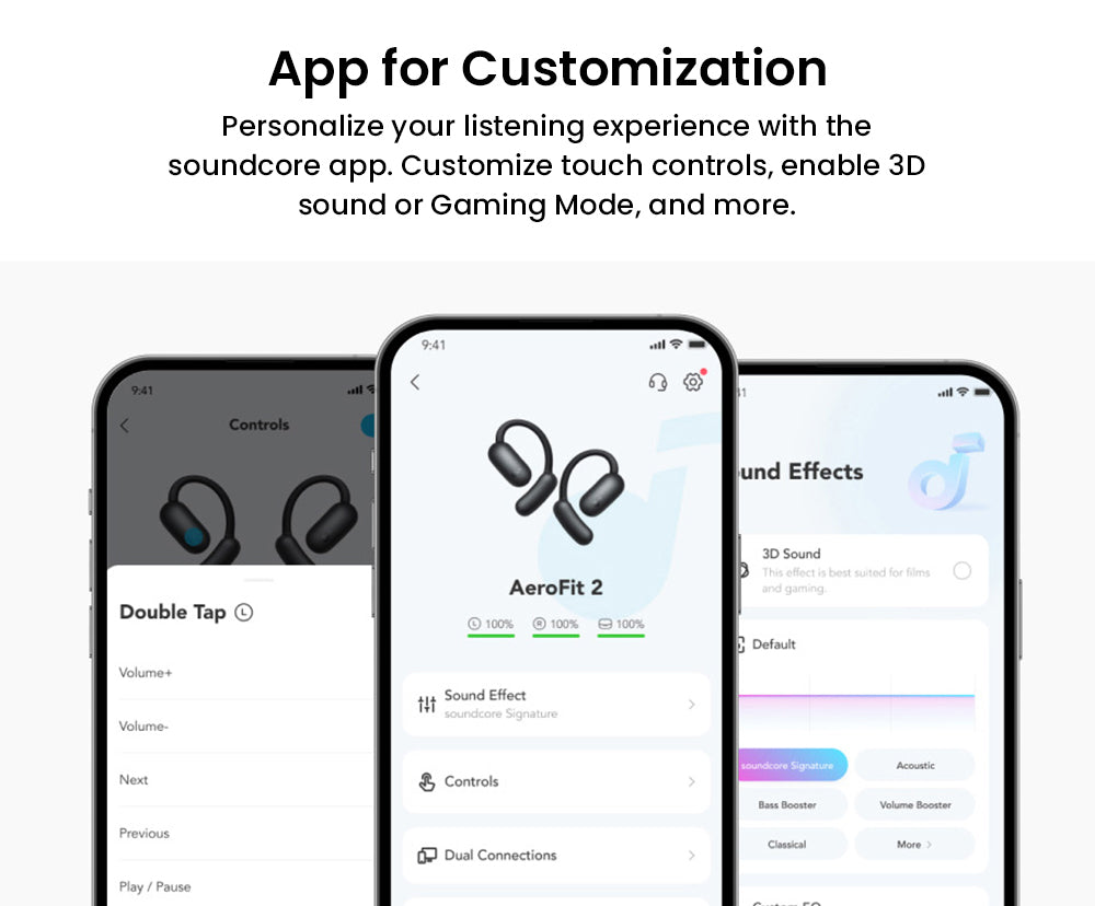 Anker Soundcore AeroFit 2 Bezdrátová sluchátka s otevřeným uchem, nastavitelné háčky na uši, Bluetooth 5.4, bezdrátový zvuk s vysokým rozlišením - černá
