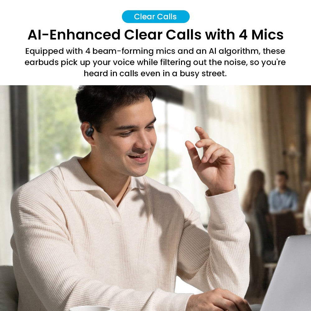 Anker Soundcore AeroFit 2 Bezdrátová sluchátka s otevřeným uchem, nastavitelné háčky na uši, Bluetooth 5.4, bezdrátový zvuk s vysokým rozlišením - černá