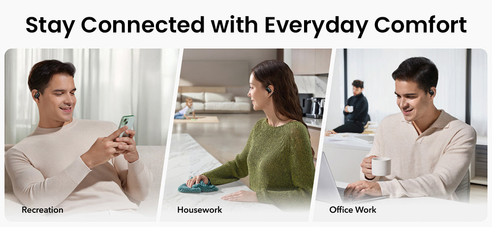 Anker Soundcore AeroFit 2 Bezdrátová sluchátka s otevřeným uchem, nastavitelné háčky na uši, Bluetooth 5.4, bezdrátový zvuk s vysokým rozlišením - černá