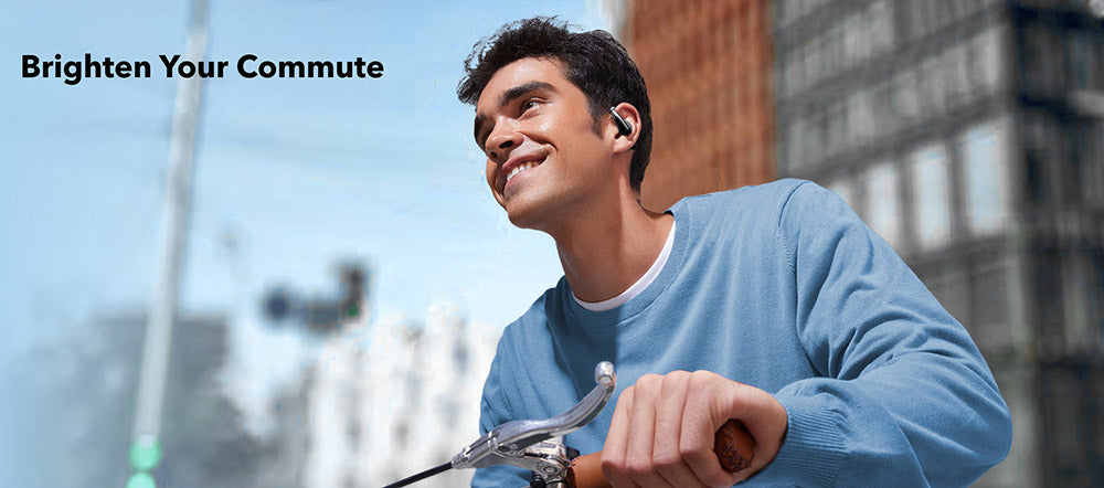 Anker Soundcore AeroFit otevřená sluchátka do uší, ergonomický háček na uši, vodotěsnost IPX7, ovládání aplikací, až 42 hodin přehrávání - modrá