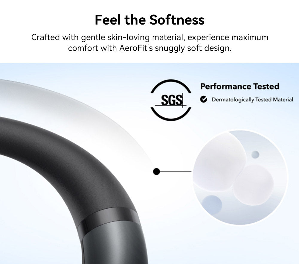 Anker Soundcore AeroFit otevřená sluchátka do uší, ergonomický háček na uši, vodotěsnost IPX7, ovládání aplikací, až 42 hodin přehrávání - modrá