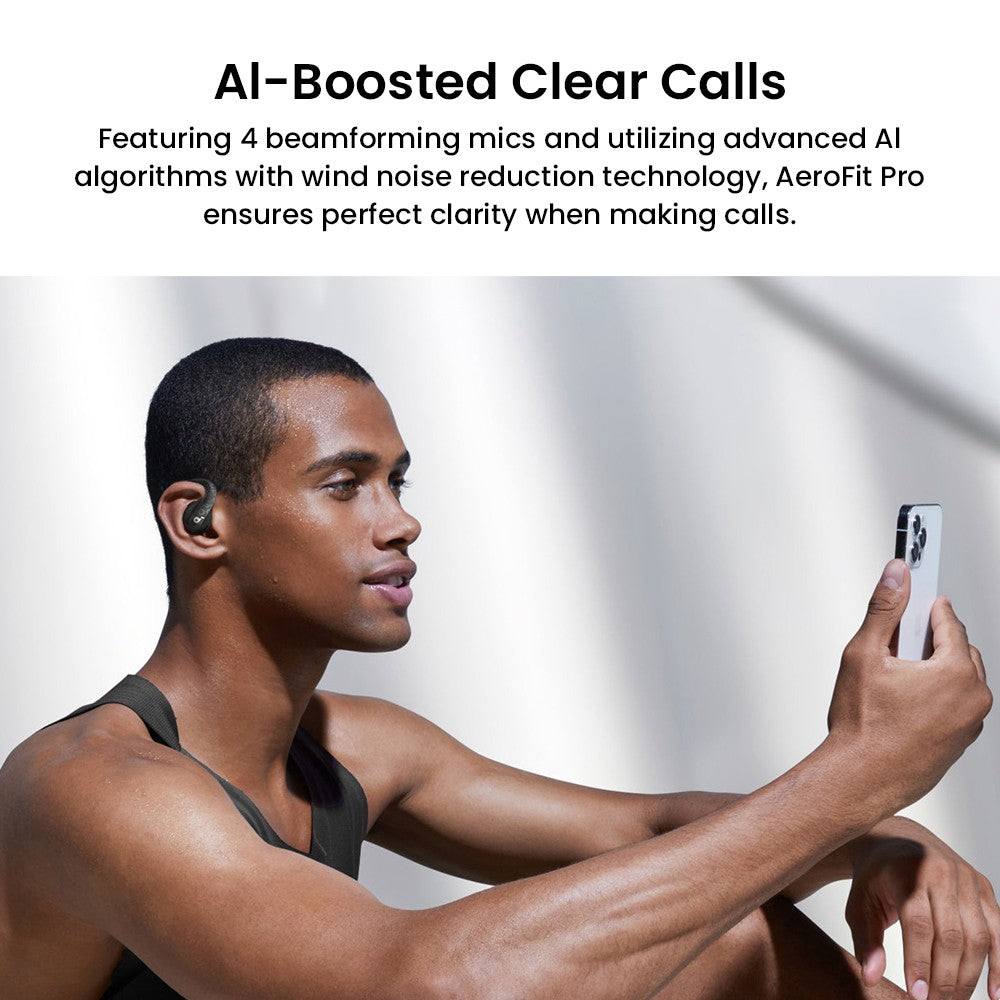 Anker Soundcore AeroFit Pro otevřená sluchátka do uší, Bluetooth 5.3, až 46 hodin přehrávání - černá
