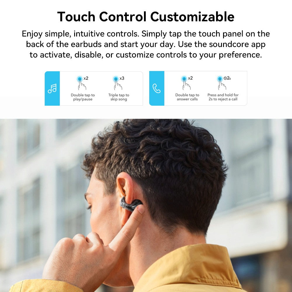 Anker Soundcore C30i otevřená sluchátka s klipem, Bluetooth 5.3, voděodolnost IPX4, výdrž až 30 hodin přehrávání - bílá