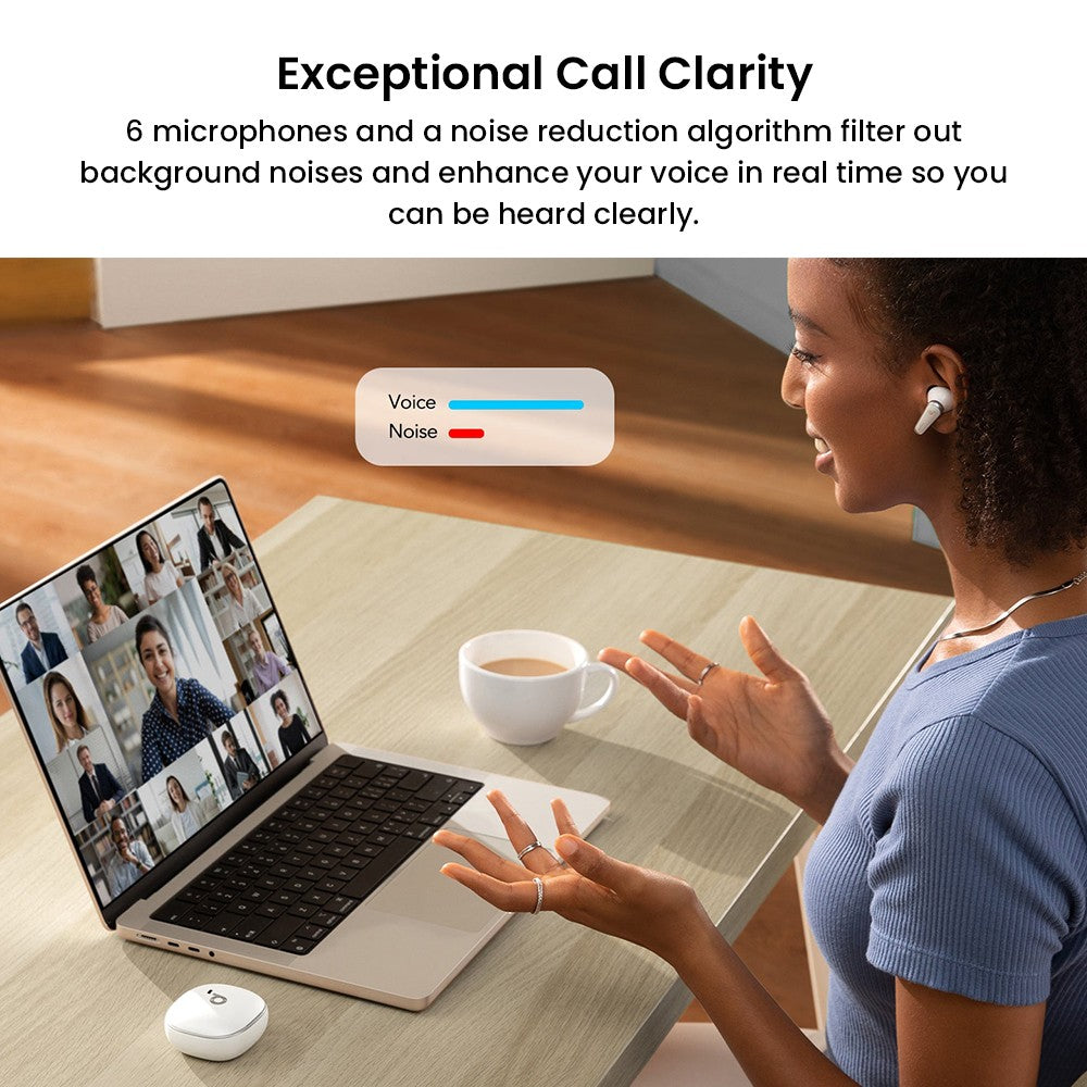 Anker Soundcore Liberty 4 True Wireless ANC sluchátka, bezdrátový zvuk s vysokým rozlišením, prostorový zvuk s duálními režimy, senzor tepové frekvence - černá