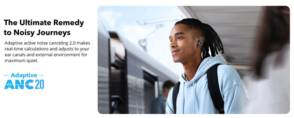 Sluchátka Soundcore Liberty 4 NC Earbuds TWS, adaptivní ANC 2.0, Bluetooth 5.3, vodotěsnost IPX4, rychlé nabíjení - bílá