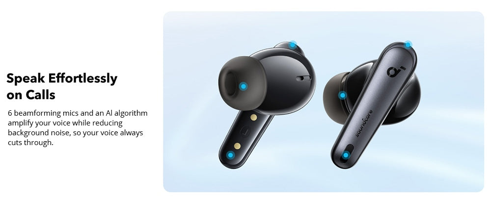 Sluchátka Soundcore Liberty 4 NC Earbuds TWS, adaptivní ANC 2.0, Bluetooth 5.3, vodotěsnost IPX4, rychlé nabíjení - bílá