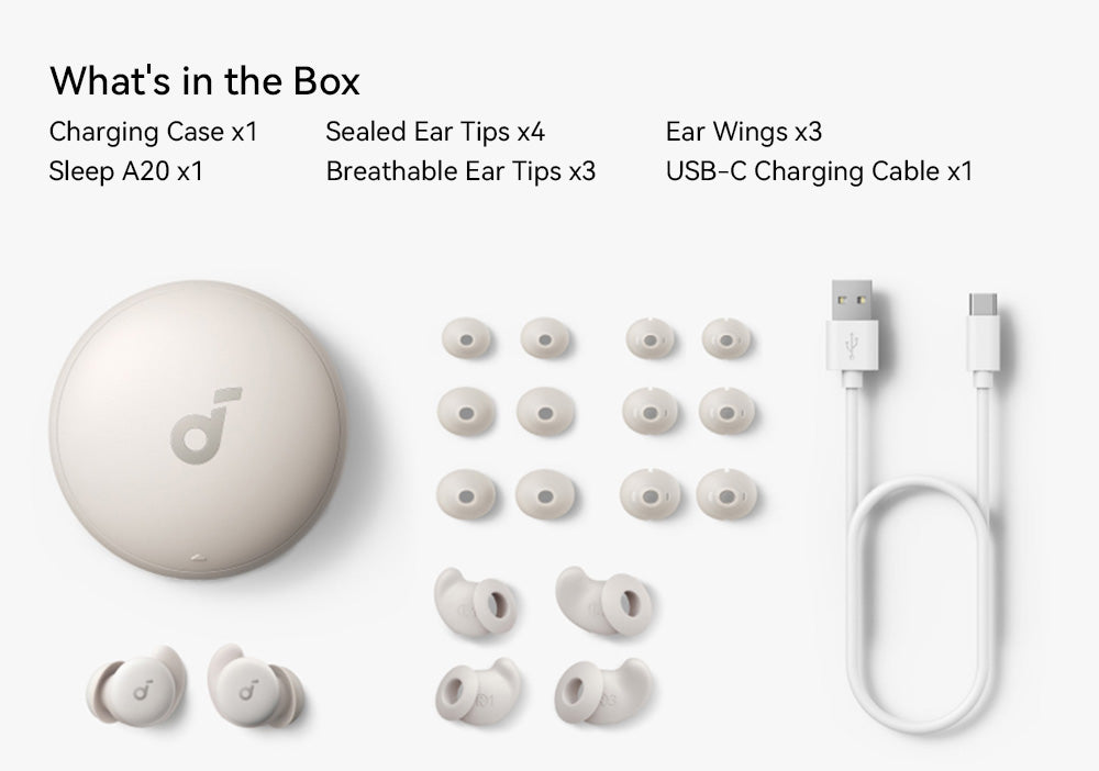 Anker Soundcore Sleep A20 Earbuds, sluchátka s blokováním hluku pro spaní, až 80 hodin přehrávání