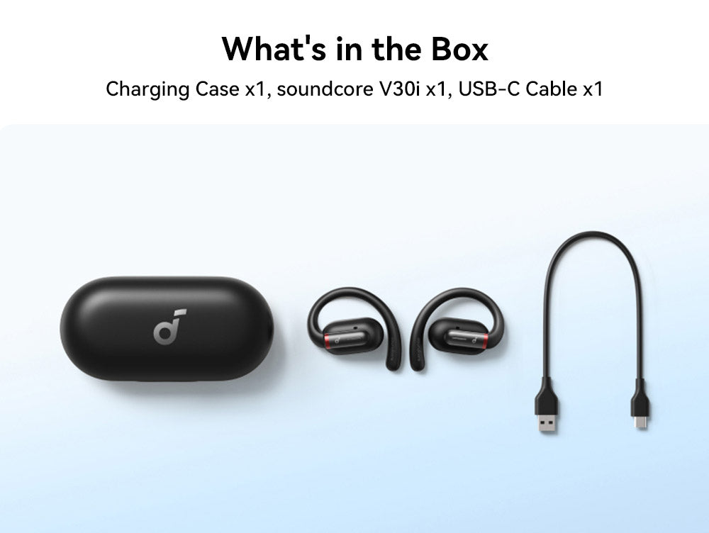 Anker Soundcore V30i otevřená sluchátka do uší, ergonomické háčky na uši, Bluetooth 5.3, ovládání aplikací, až 36 hodin přehrávání