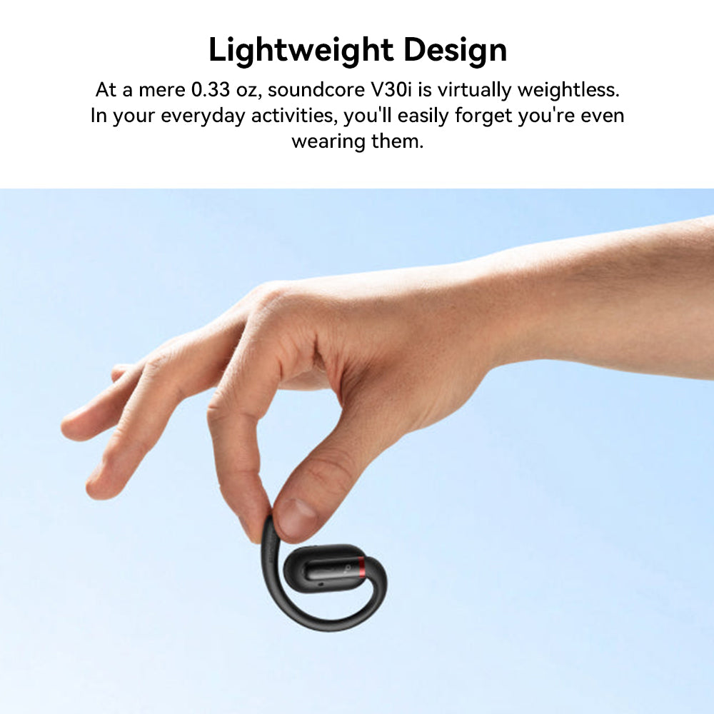 Anker Soundcore V30i otevřená sluchátka do uší, ergonomické háčky na uši, Bluetooth 5.3, ovládání aplikací, až 36 hodin přehrávání