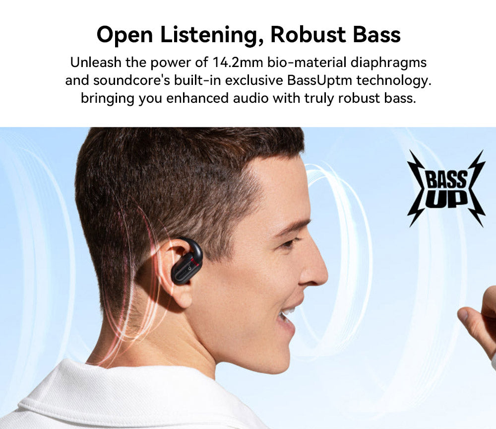 Anker Soundcore V30i otevřená sluchátka do uší, ergonomické háčky na uši, Bluetooth 5.3, ovládání aplikací, až 36 hodin přehrávání