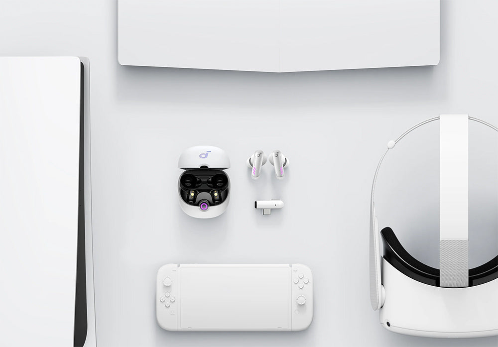 Herní sluchátka Anker Soundcore VR P10 TWS, kompatibilní s Meta Quest 2, Steam Deck, PS4, PS5, PC, Switch - bílá