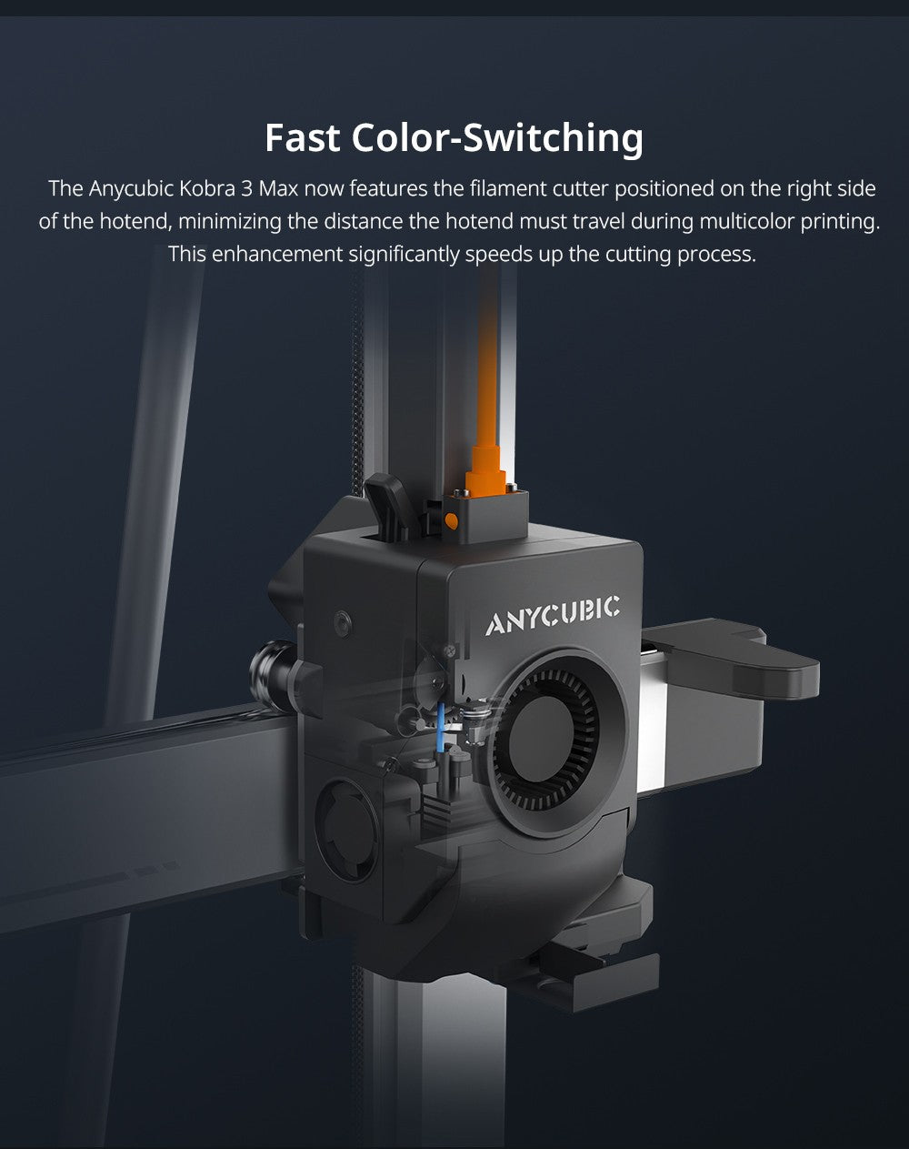 Kombinovaná 3D tiskárna Anycubic Kobra 3 Max, tisk až 8 barev, barevný procesor ACE Pro, vysokorychlostní tisk 600 mm/s, automatické vyrovnávání a ochrana proti ztrátě kroku, 420*420*500 mm