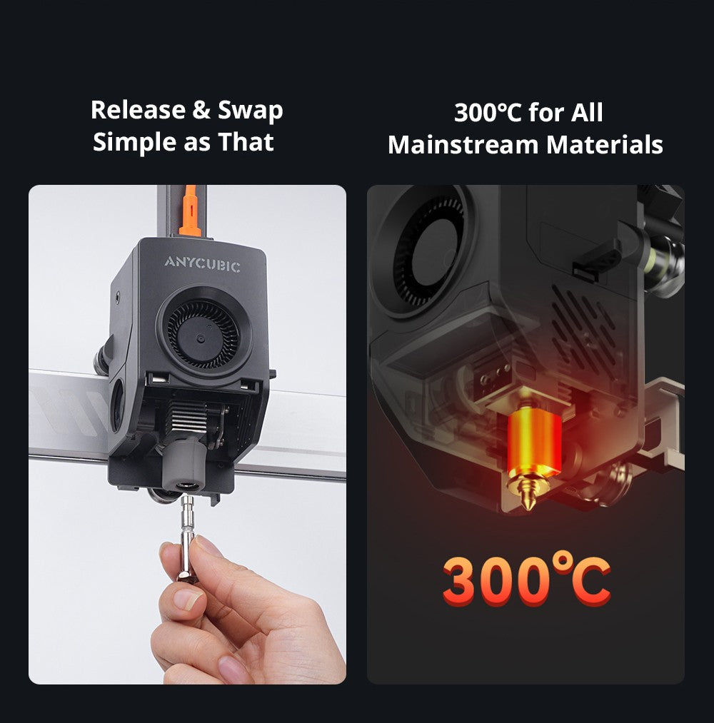 Kombinovaná 3D tiskárna Anycubic Kobra 3 Max, tisk až 8 barev, barevný procesor ACE Pro, vysokorychlostní tisk 600 mm/s, automatické vyrovnávání a ochrana proti ztrátě kroku, 420*420*500 mm