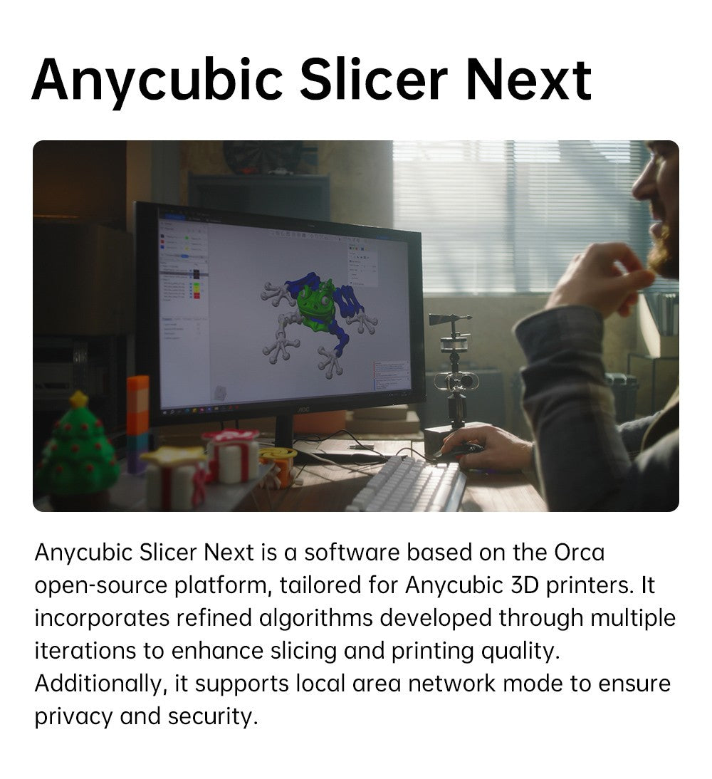 3D tiskárna Anycubic Kobra S1, uzavřená konstrukce CoreXY, ultrarychlý tisk 600 mm/s, podpora vícebarevného tisku s ACE Pro, hotend 320℃, ultratichý provoz 44 dB, 250*250*250 mm