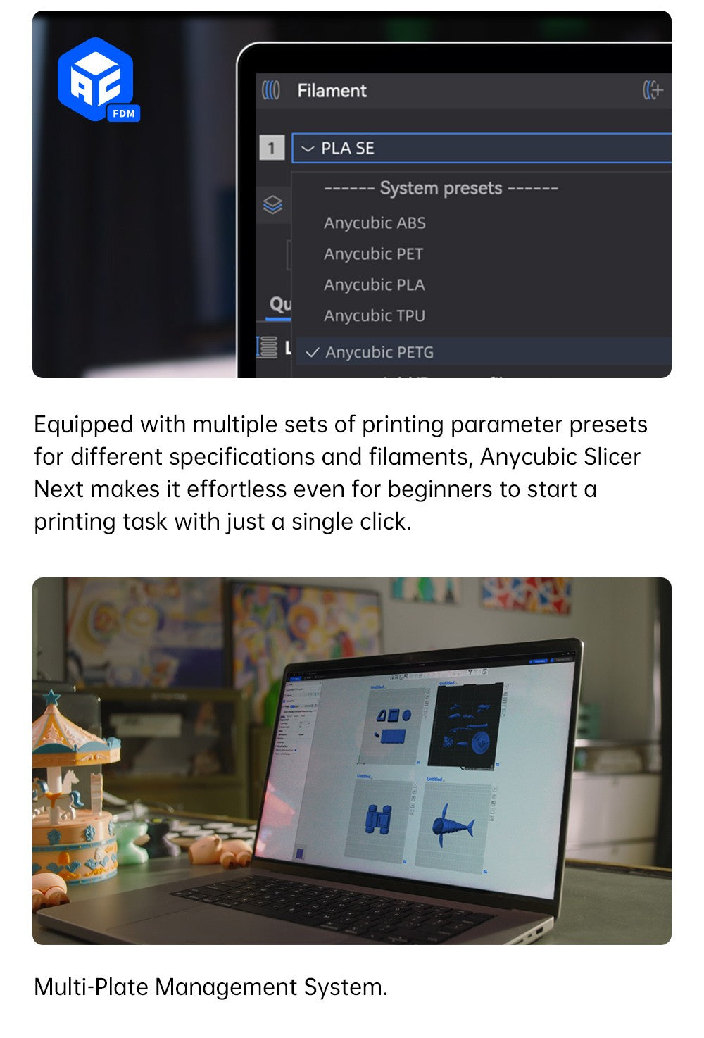 3D tiskárna Anycubic Kobra S1, uzavřená konstrukce CoreXY, ultrarychlý tisk 600 mm/s, podpora vícebarevného tisku s ACE Pro, hotend 320℃, ultratichý provoz 44 dB, 250*250*250 mm