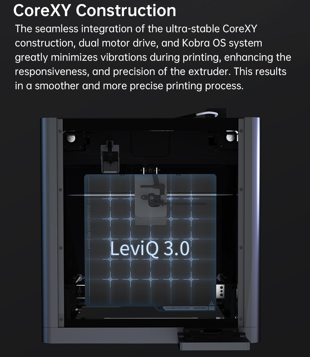 3D tiskárna Anycubic Kobra S1, uzavřená konstrukce CoreXY, ultrarychlý tisk 600 mm/s, podpora vícebarevného tisku s ACE Pro, hotend 320℃, ultratichý provoz 44 dB, 250*250*250 mm