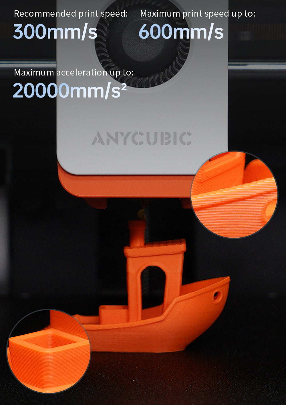 3D tiskárna Anycubic Kobra S1, uzavřená konstrukce CoreXY, ultrarychlý tisk 600 mm/s, podpora vícebarevného tisku s ACE Pro, hotend 320℃, ultratichý provoz 44 dB, 250*250*250 mm