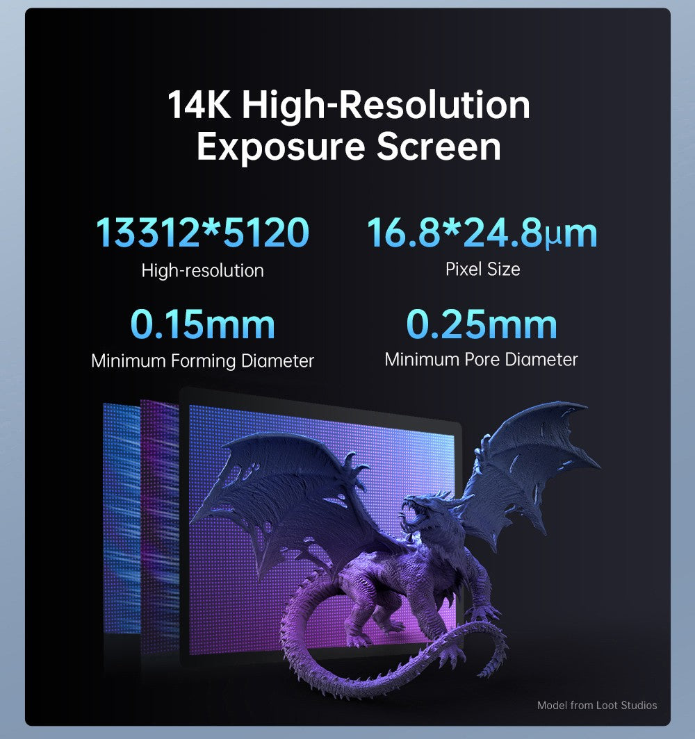 3D tiskárna Anycubic Photon Mono M7 Resin, rychlost tisku 90 mm/h, 14K COB zdroj, 10,1palcový monochromatický LCD displej, dynamické podsvícení, bez vyrovnávání, 223*126*230 mm