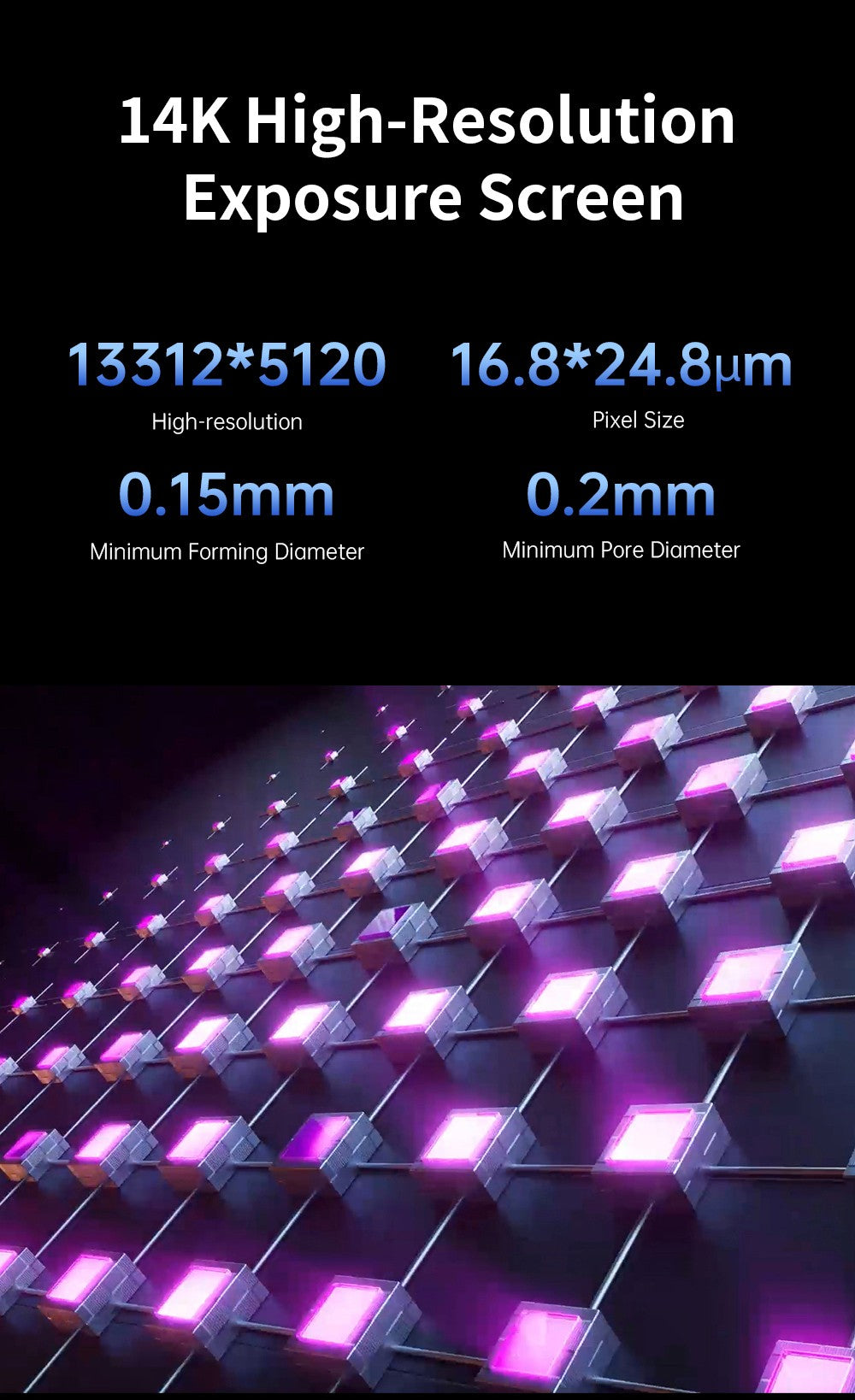 3D tiskárna Anycubic Photon Mono M7 Pro z pryskyřice, výška vrstvy 0,1 mm, rychlost tisku 170 mm/h, zdroj 14K COB LighTurbo 3.0, 10,1