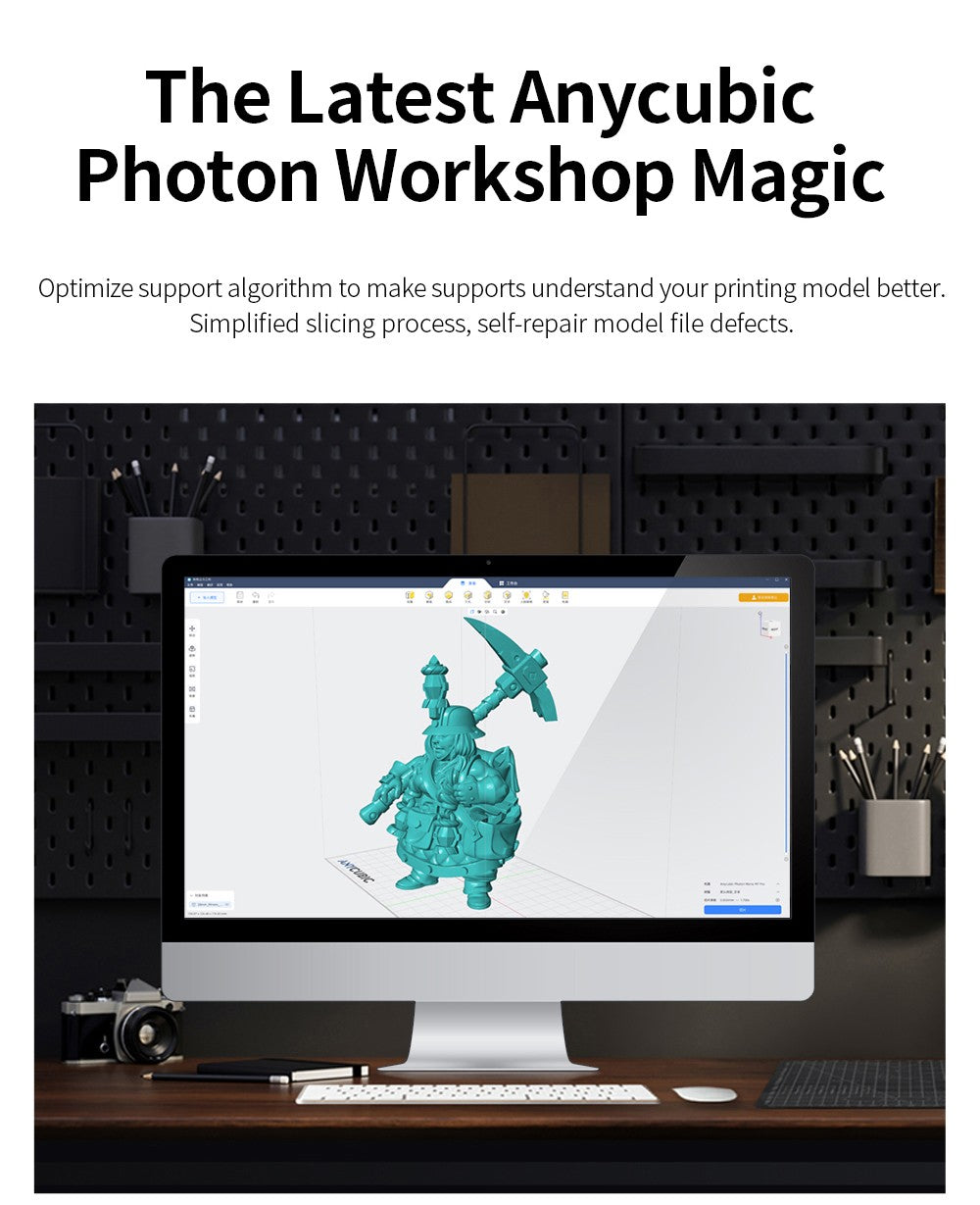 3D tiskárna Anycubic Photon Mono M7 Pro z pryskyřice, výška vrstvy 0,1 mm, rychlost tisku 170 mm/h, zdroj 14K COB LighTurbo 3.0, 10,1