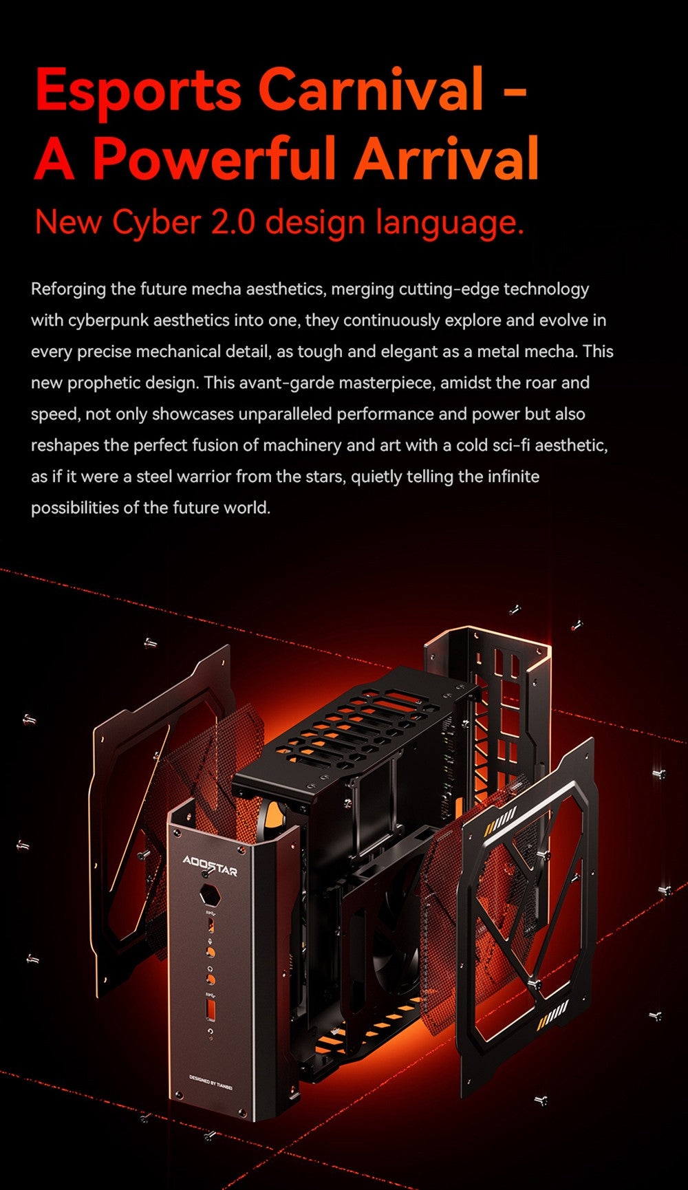 Herní mini PC AOOSTAR GODX s dedikovanou grafickou kartou, procesorem AMD Ryzen 9 6900HX 8 jader 4,9 GHz, grafickou kartou AMD Radeon RX 6600LE 8 GB 128bit, 32 GB RAM 1 TB SSD, WiFi6, 2x 2,5G LAN, 5x USB 3.2, 1x USB 4, 1x Type-C, 1x DP, 1x HDMI, 2x konektor pro sluchátka, 2x port pro mikrofon - zástrčka EU