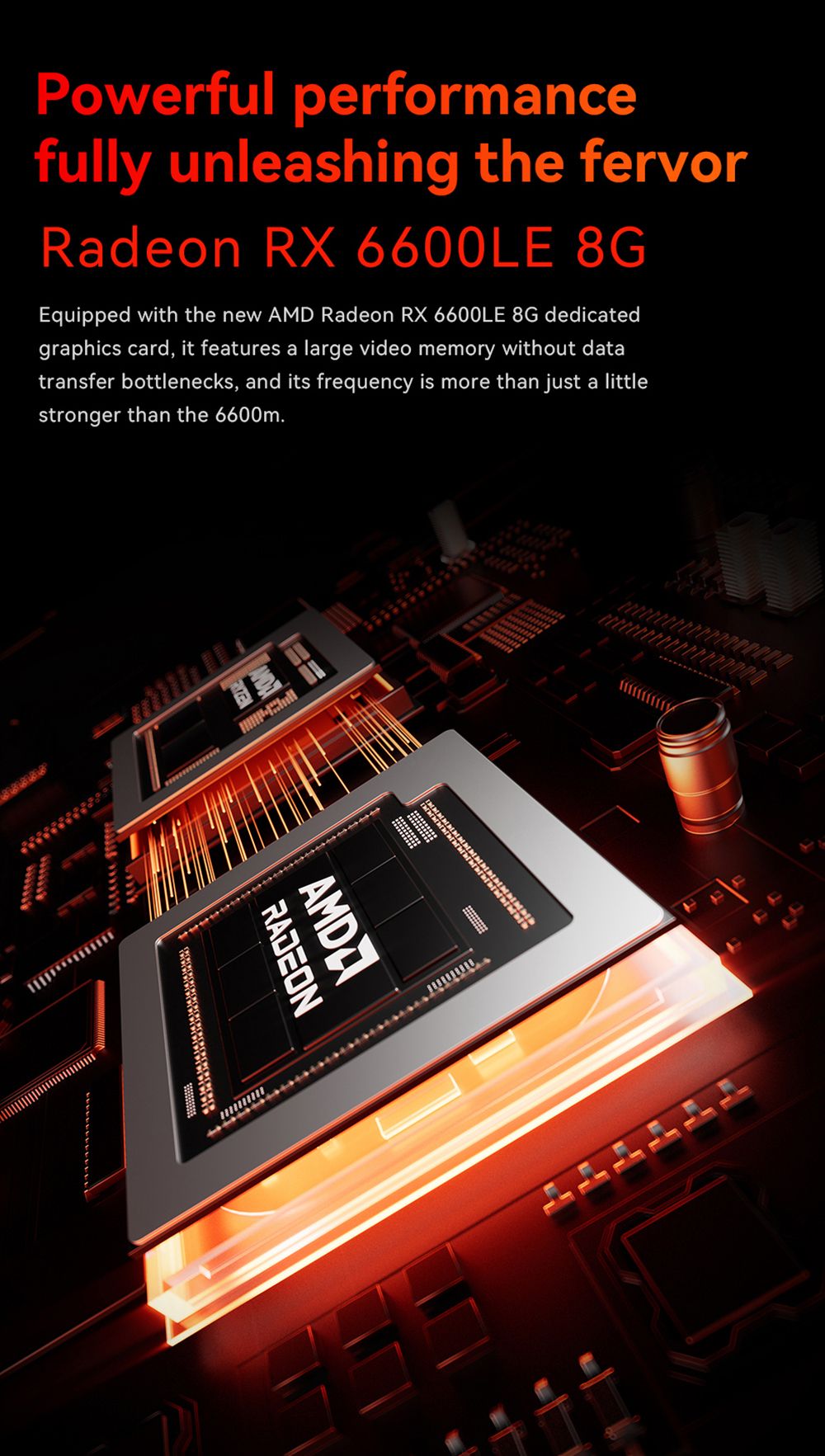 Herní mini PC AOOSTAR GODX s dedikovanou grafickou kartou, procesorem AMD Ryzen 9 6900HX 8 jader 4,9 GHz, grafickou kartou AMD Radeon RX 6600LE 8 GB 128bit, 32 GB RAM 1 TB SSD, WiFi6, 2x 2,5G LAN, 5x USB 3.2, 1x USB 4, 1x Type-C, 1x DP, 1x HDMI, 2x konektor pro sluchátka, 2x port pro mikrofon - zástrčka EU