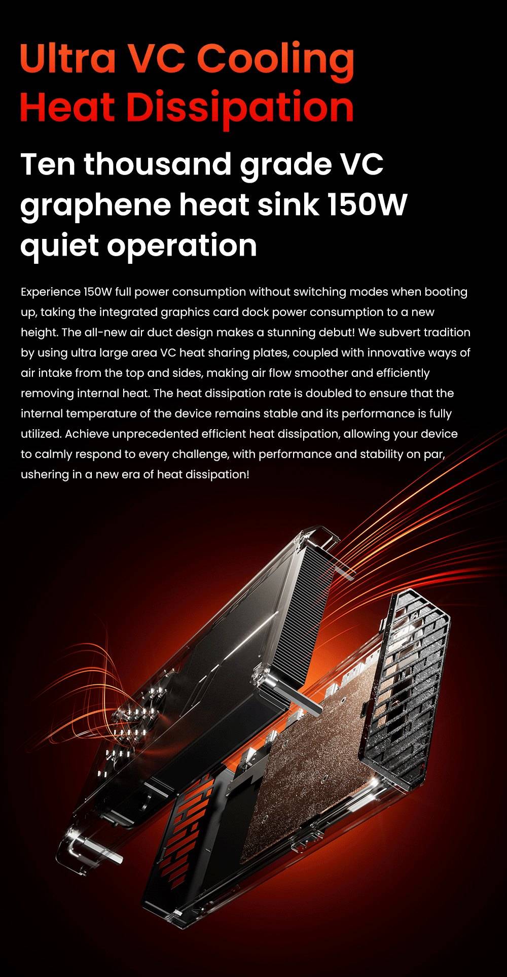 Dokovací stanice AOOSTAR XG76XT eGPU s grafickou kartou AMD Radeon RX 7600MXT, 8 GB GDDR6 RAM, 128bitová, 1*USB 4.0, 1*Oculink, 1*HDMI, 2*DP, 1*Type-C, 100W reverzní nabíjení - zástrčka EU