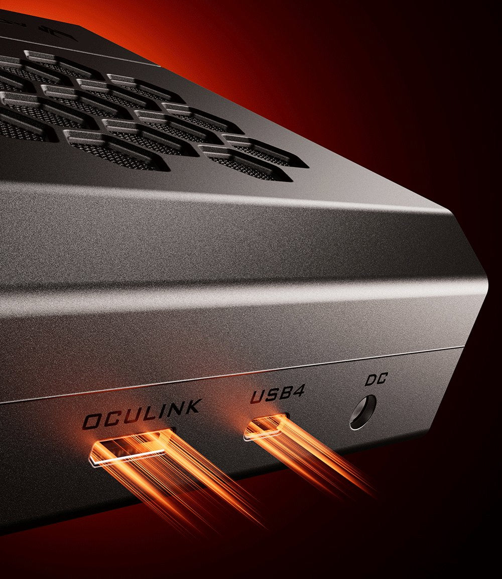 Dokovací stanice AOOSTAR XG76XT eGPU s grafickou kartou AMD Radeon RX 7600MXT, 8 GB GDDR6 RAM, 128bitová, 1*USB 4.0, 1*Oculink, 1*HDMI, 2*DP, 1*Type-C, 100W reverzní nabíjení - zástrčka EU