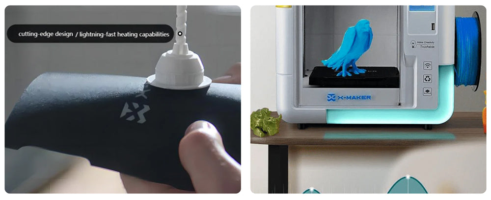 3D tiskárna AOSEED X-MAKER pro děti a začátečníky, 120 - 300 mm/s, bez možnosti vyrovnání podložky, tisk přes Wi-Fi, ultratichý tisk, ovládání aplikací, podpora PLA/ABS filamentu, 150*150*150 mm