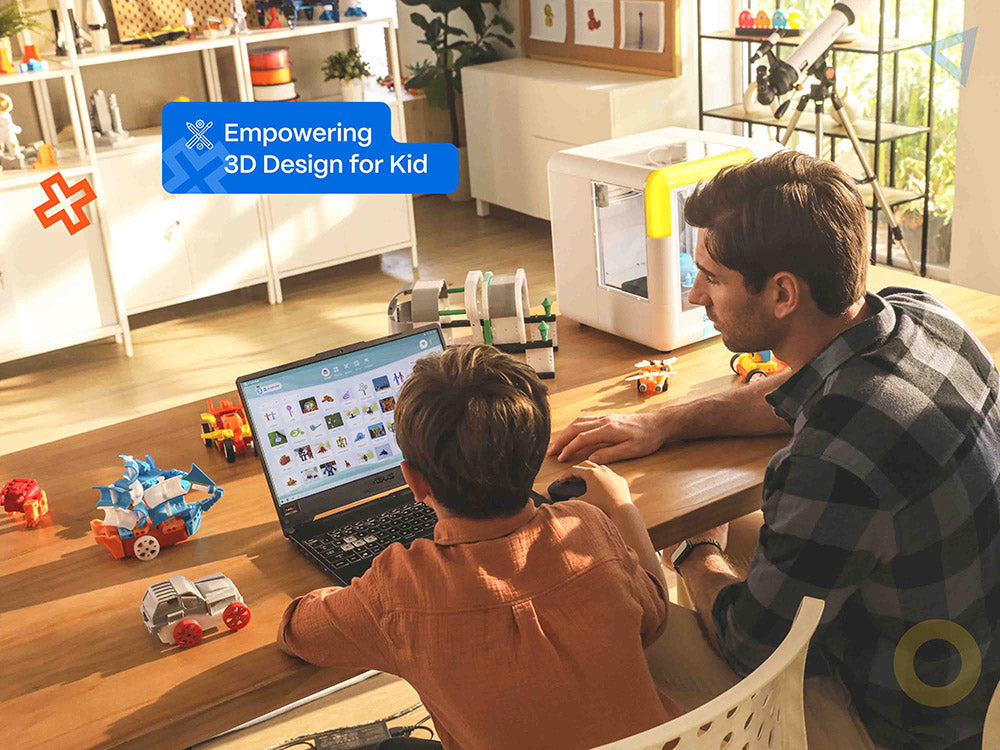 3D tiskárna AOSEED X-MAKER pro děti a začátečníky, podložka bez vyrovnávání, tisk přes Wi-Fi, ultratichá, ovládání aplikací, podpora PLA/ABS filamentů