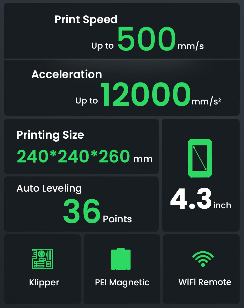 3D tiskárna Artillery Sidewinder X4 Pro, 240*240*260 mm, rychlost tisku 500 mm/s, lineární kolejnice v ose X a Y, extruder s přímým pohonem, automatické nivelace s 81 body, dvojitá táhla, tryska s automatickým čištěním